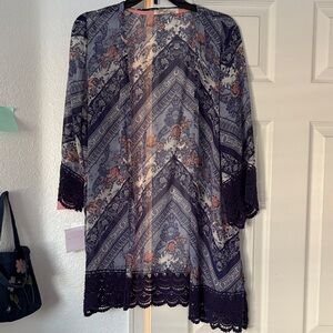 Floral Lace Kimono Cardigan